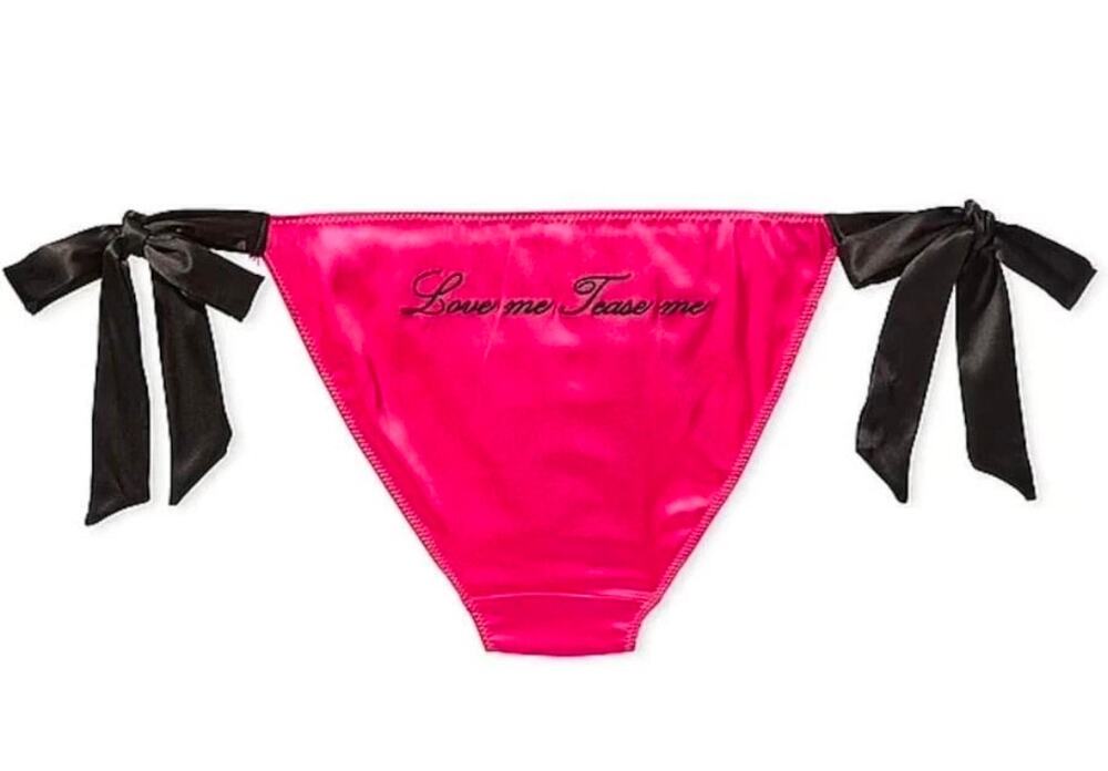Victoria's Secret Tease 'Love Me Tease Me' Hot Pink Satin Cheeky Panty